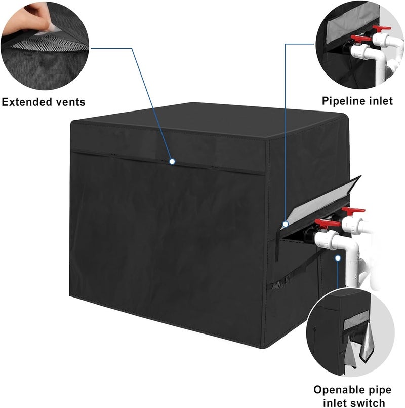 tiscover Pool Heater Cover for Hayward,600D Heavy Duty Pool Heater Cover for Outside Units Pool Heater Winter Cover Waterproof Pool Pump Equipment Cover 40" L X 34" W X31 H - Image 4
